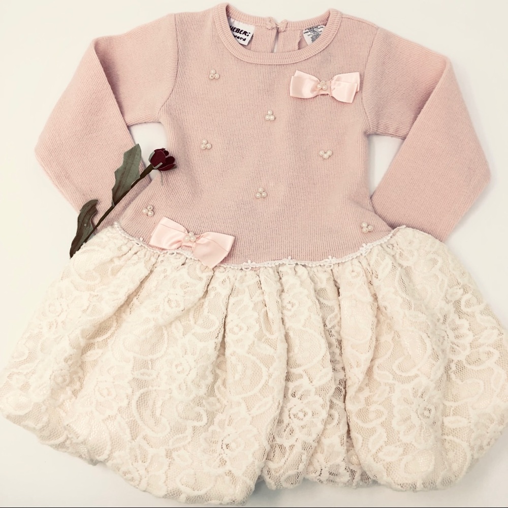 3/$33 Blueberi Boulevard | Bubble Dress w Lace 2T